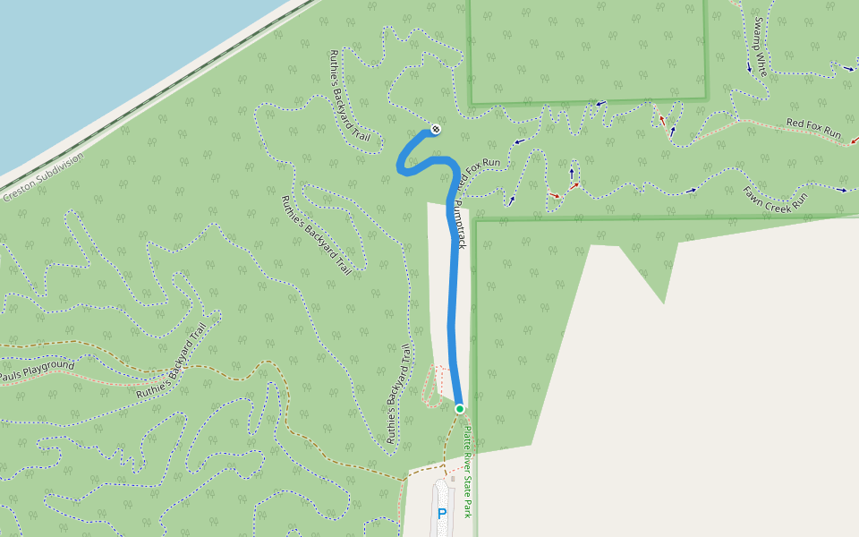 Pumptrack walking route map in Louisville