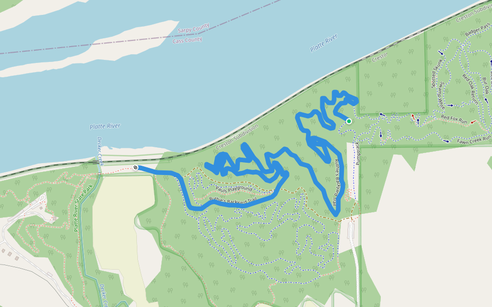 Ruthie's Backyard Trail walking route map in Louisville