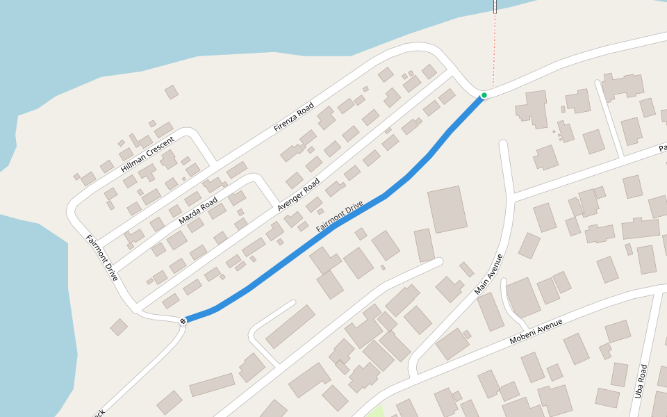 Fairmont Drive walking route map in oThongathi