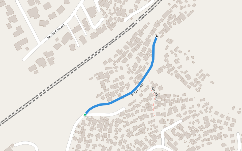 82134 Street walking route map in Ethekwini