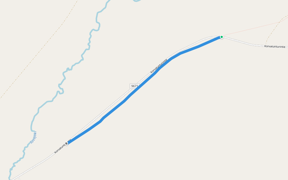 Samperin veturitie walking route map in Sotajoki