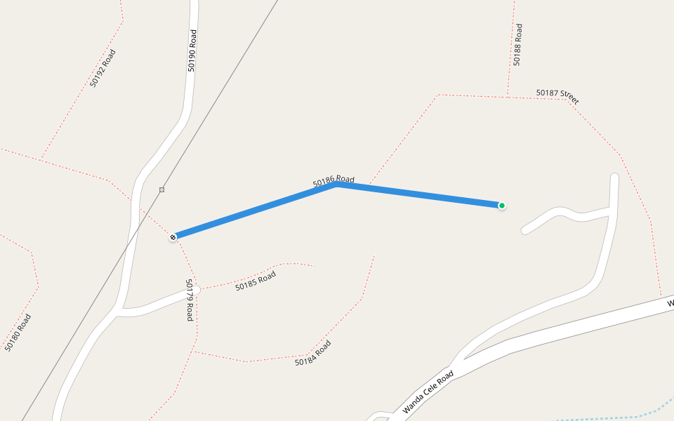 50186 Road walking route map in eManzimtoti