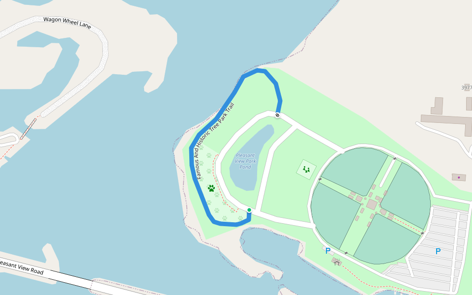 Famous And Historic Tree Park Trail walking route map in Russellville