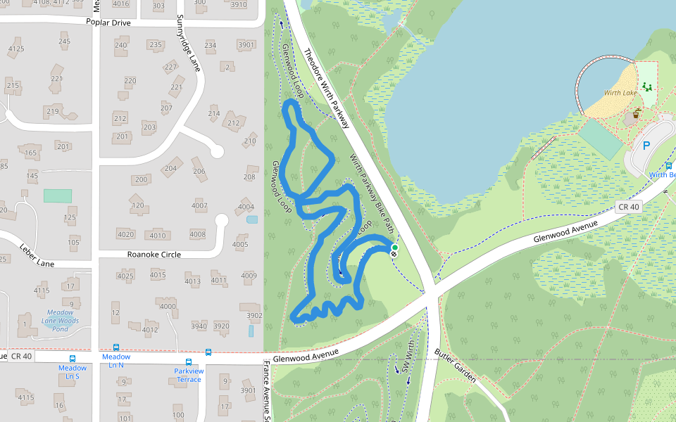 Glenwood Loop walking route map in Golden Valley