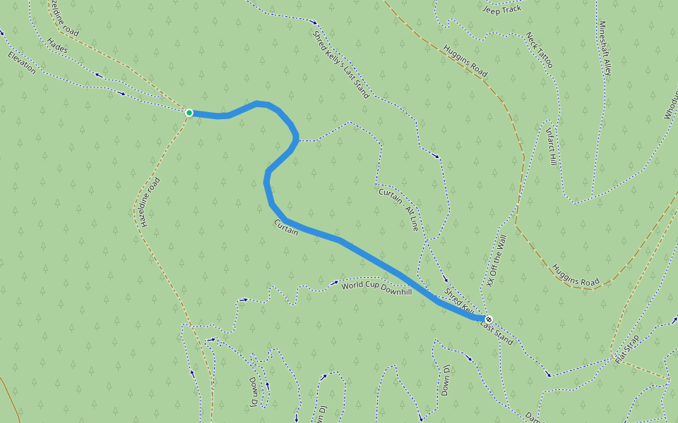Curtain Track walking route map in Wandiligong