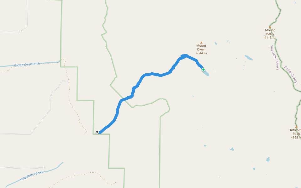 Wild Cherry Creek Trail (FS748) walking route map in Moffat