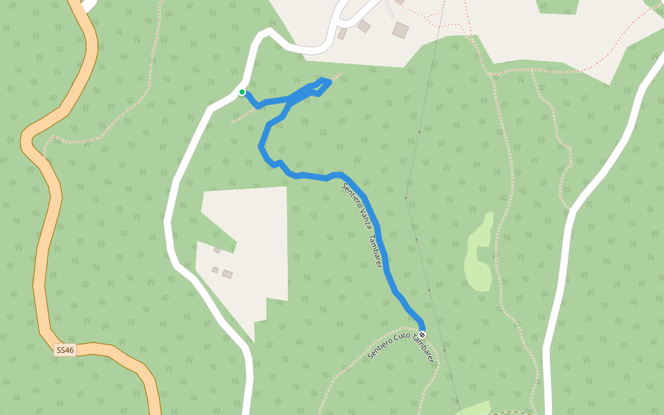 Sentiero Vanza - Tambarer walking route map in Vanza