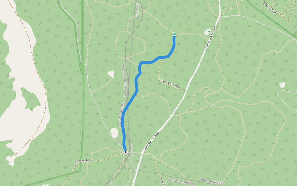 Towhee Trail walking route map in Boswell
