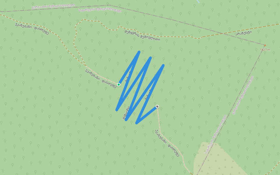 მეწყერი walking route map in Cheremi
