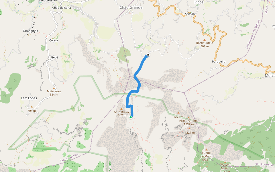 Huwans trajeto walking route map in São Jorge dos Órgãos