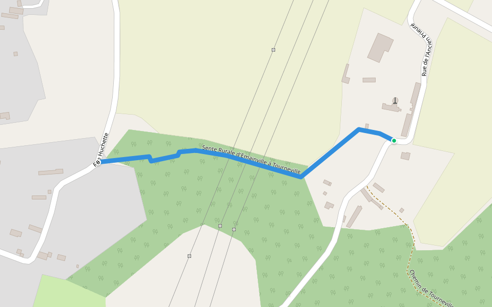 Sente Rurale d'Emainville à Tourneville walking route map in Saint-Pierre-la-Garenne
