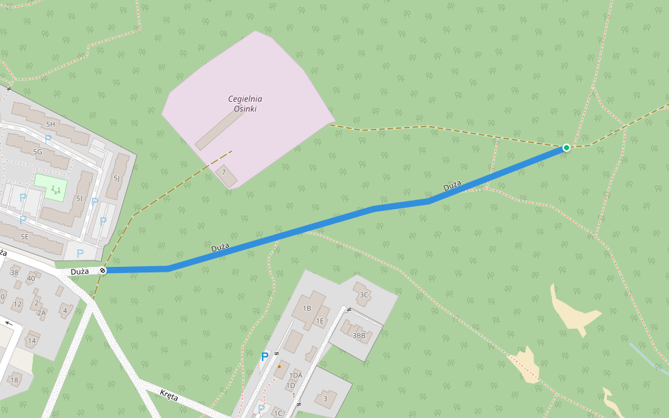 Duża walking route map in Marki