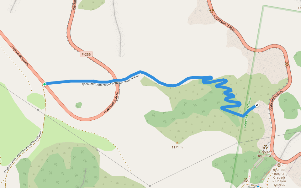 Древняя тропа через перевал Чике-Таман walking route map in Khabarovka