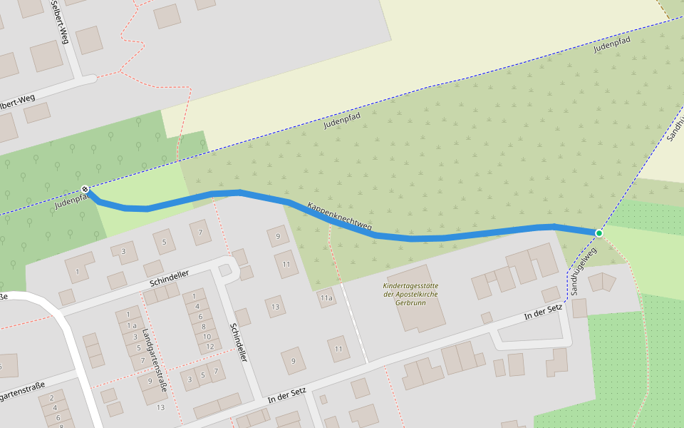 Kappenknechtweg walking route map in Gerbrunn