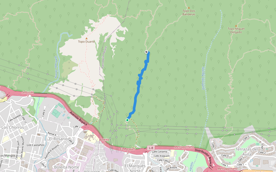 La Julia - Mirador El Edén walking route map in Caracas