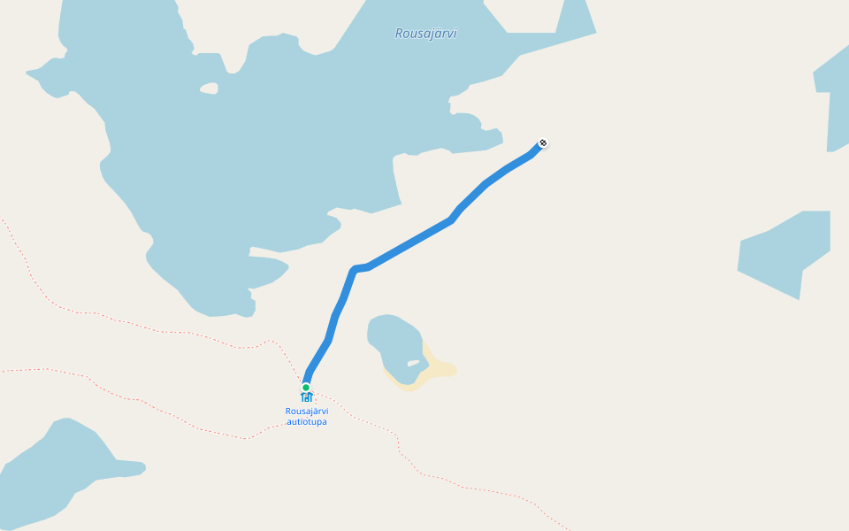 Inarin polku walking route map in Inari