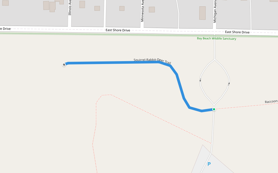 Squirrel-Rabbit-Deer Trail walking route map in Green Bay