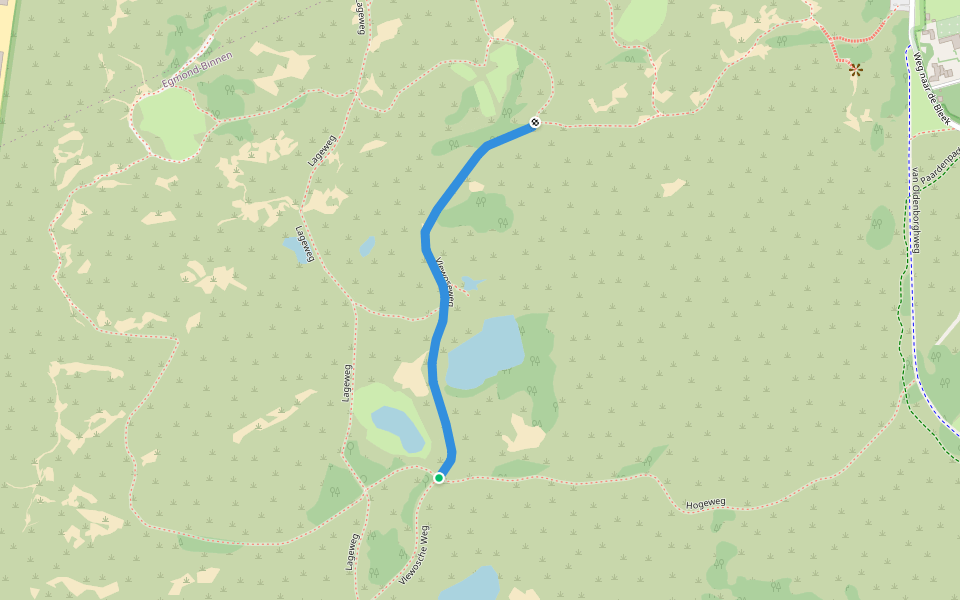 Vlewoseweg walking route map in Egmond-Binnen