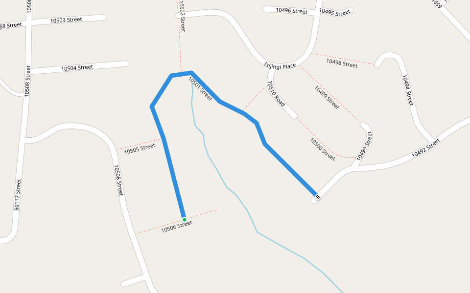 10501 Street walking route map in Illovo North