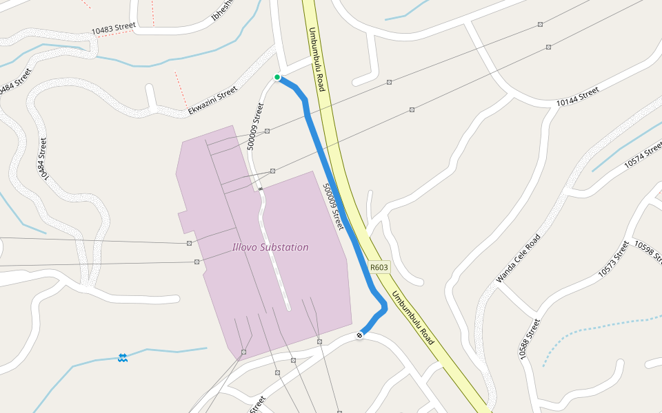 500009 Street walking route map in Illovo North