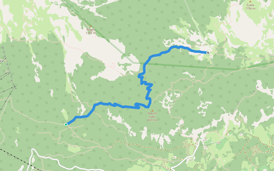 Bovec - Planina Goričica (mulatjera) walking route map in Plužna