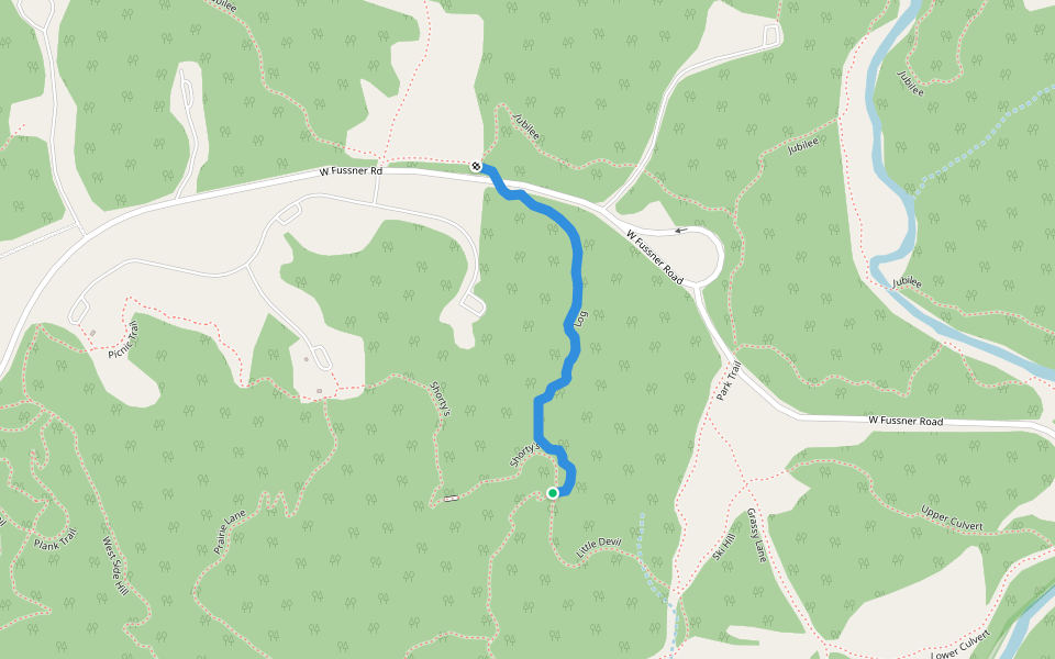 Log walking route map in Brimfield