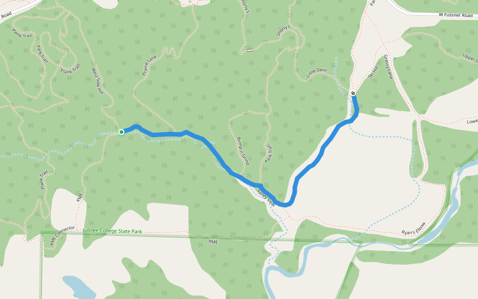 Valley View walking route map in Brimfield