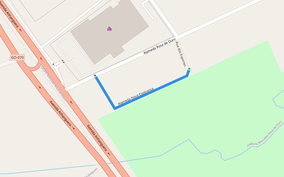 Alameda Nova Esperança walking route map in Goiânia