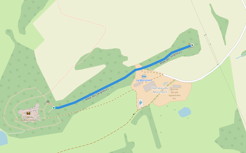 Allée des Seigneurs walking route map in Oberlarg