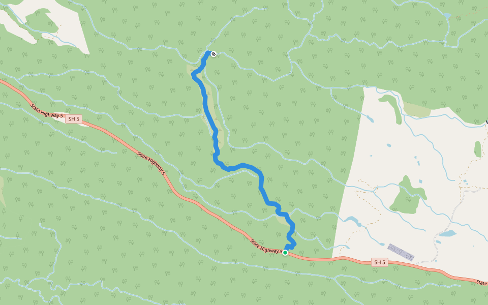Waiomou Stream Track walking route map in Ngatira