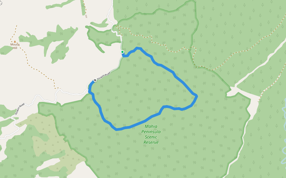 Mahia Peninsula Track walking route map in Māhia