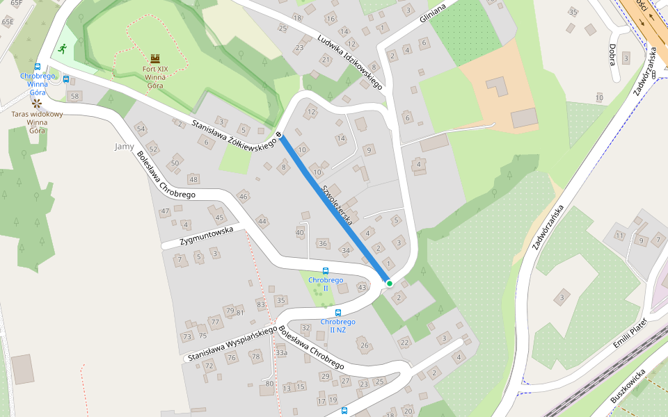 Szwoleżerska walking route map in Przemyśl