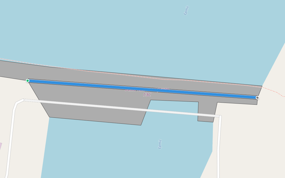ГЭС walking route map in Gornaya Ulbinka