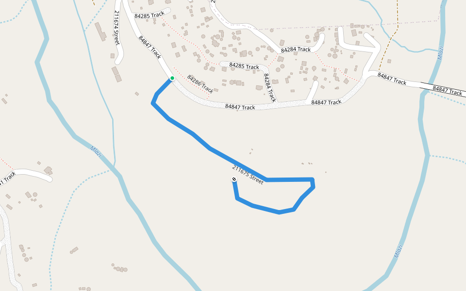 211675 Street walking route map in Klaarwater