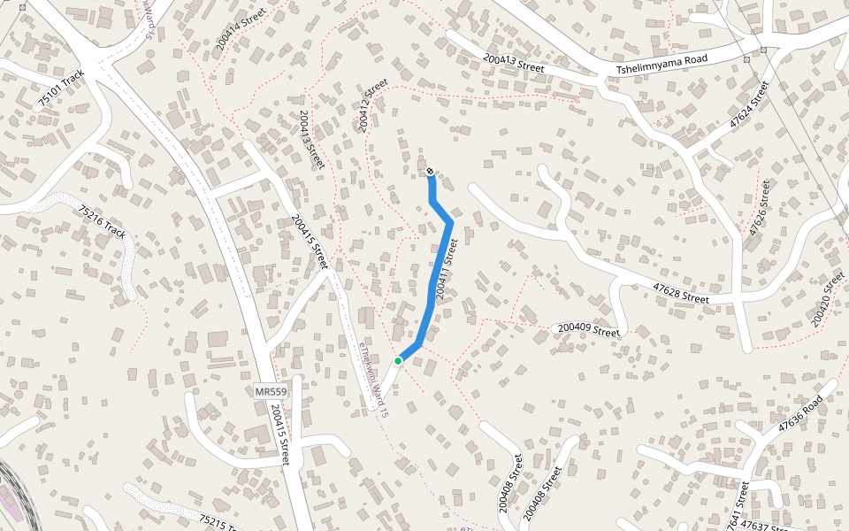 200411 Street walking route map in Tshelimnyama