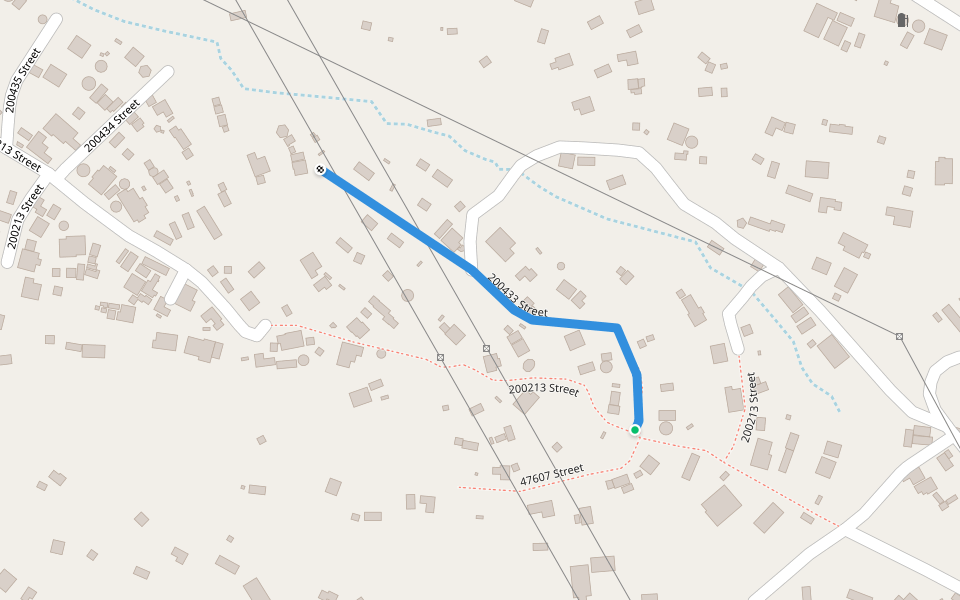 200433 Street walking route map in Tshelimnyama