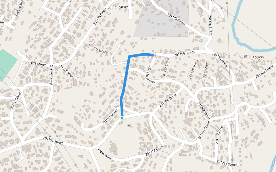 201195 Street walking route map in Mpolo