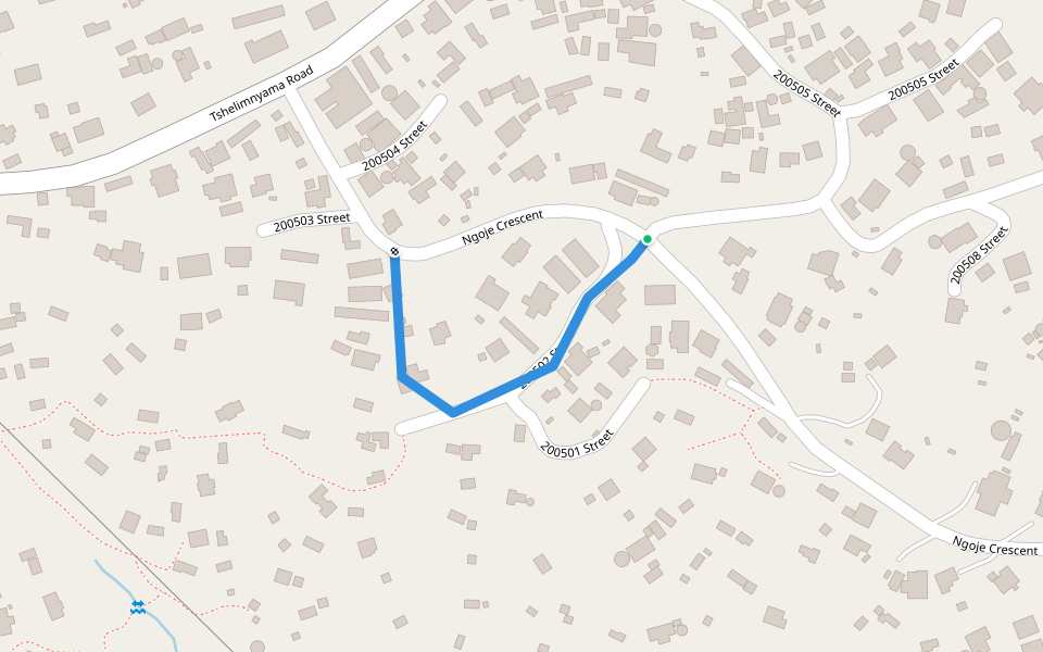 200502 Street walking route map in Tshelimnyama