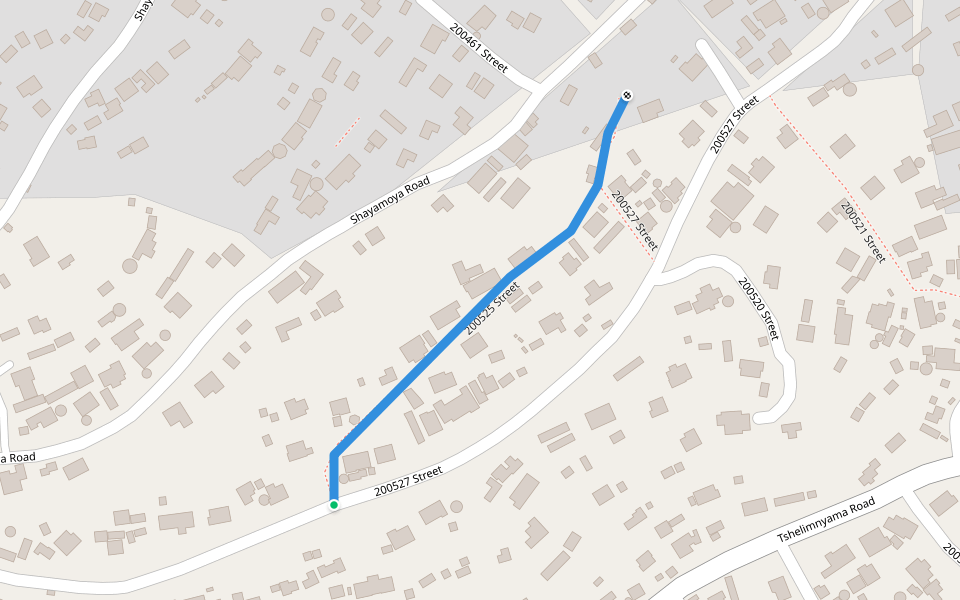 200525 Street walking route map in Tshelimnyama