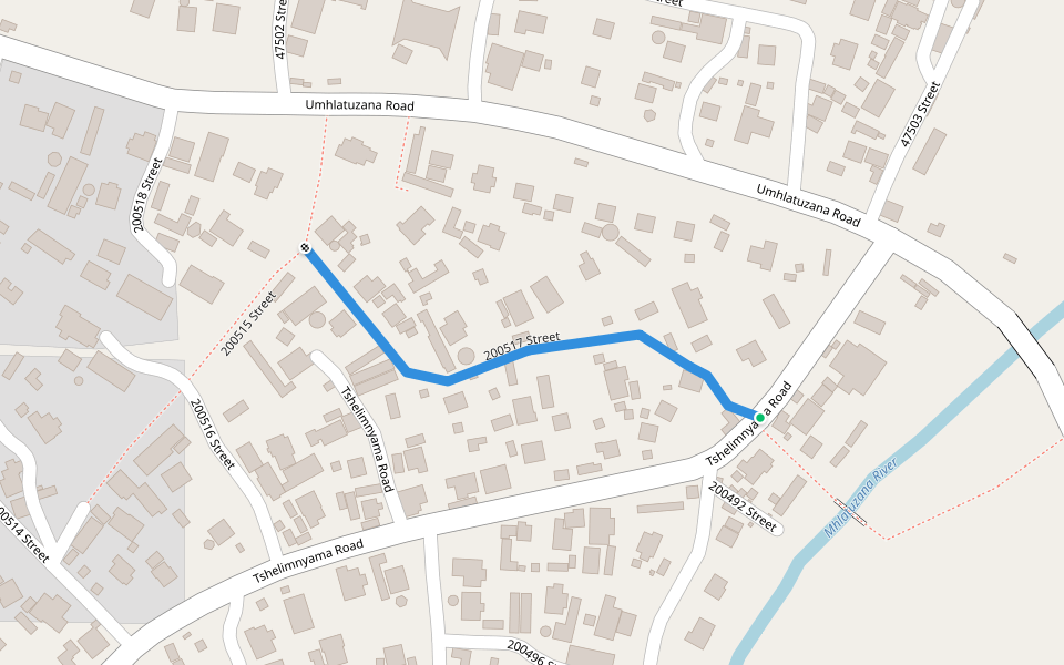 200517 Street walking route map in Tshelimnyama