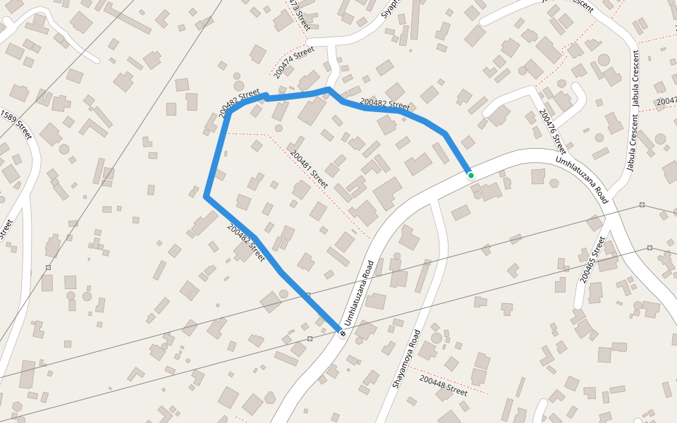 200482 Street walking route map in Tshelimnyama