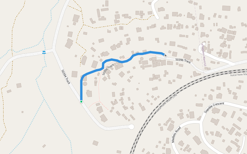 50396 Track walking route map in Pinetown