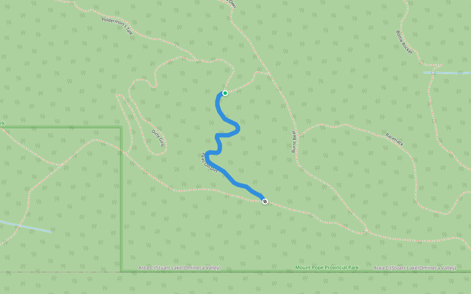 Peas On Dirt walking route map in Fort St. James
