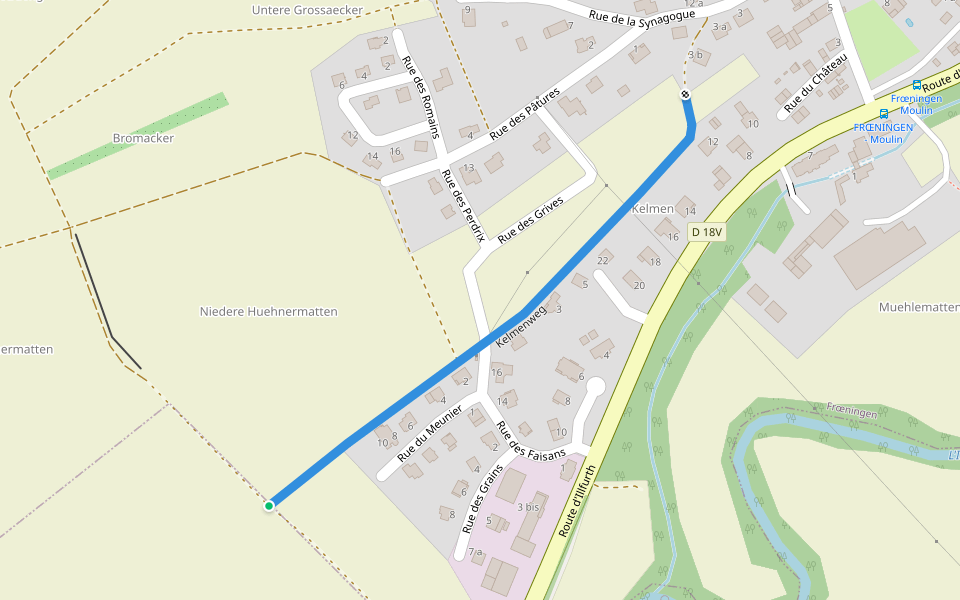 Kelmenweg walking route map in Frœningen