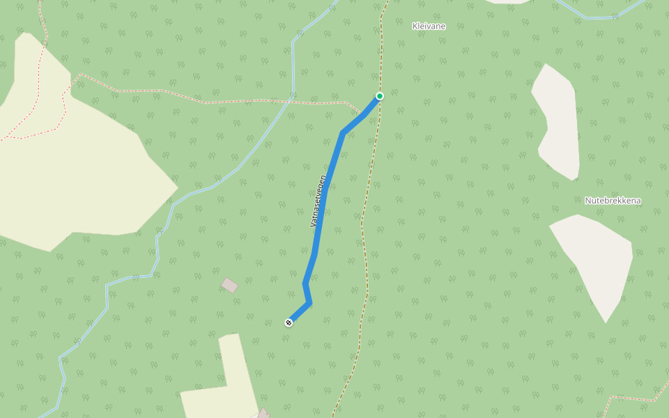 Vatnasetvegen walking route map in Reimegrend