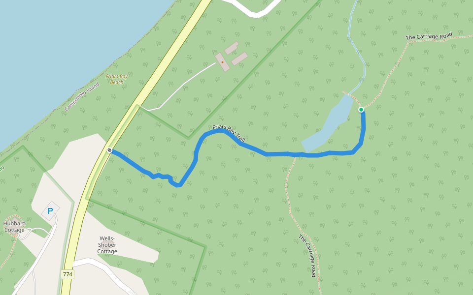 Friars Bay Trail walking route map in Welshpool