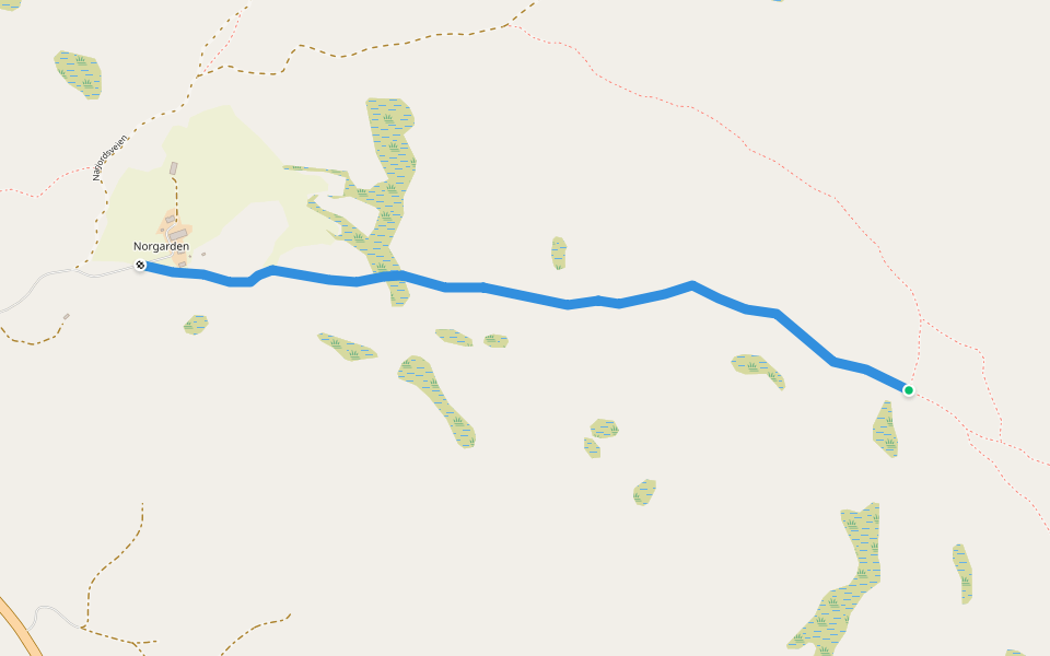 Hestrøstveien walking route map in Narjordet