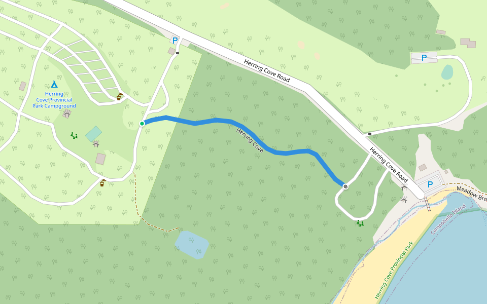 Herring Cove walking route map in Welshpool