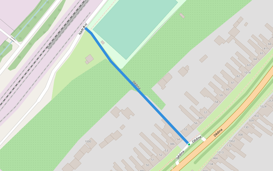 Dědina walking route map in Ostrožská Nová Ves