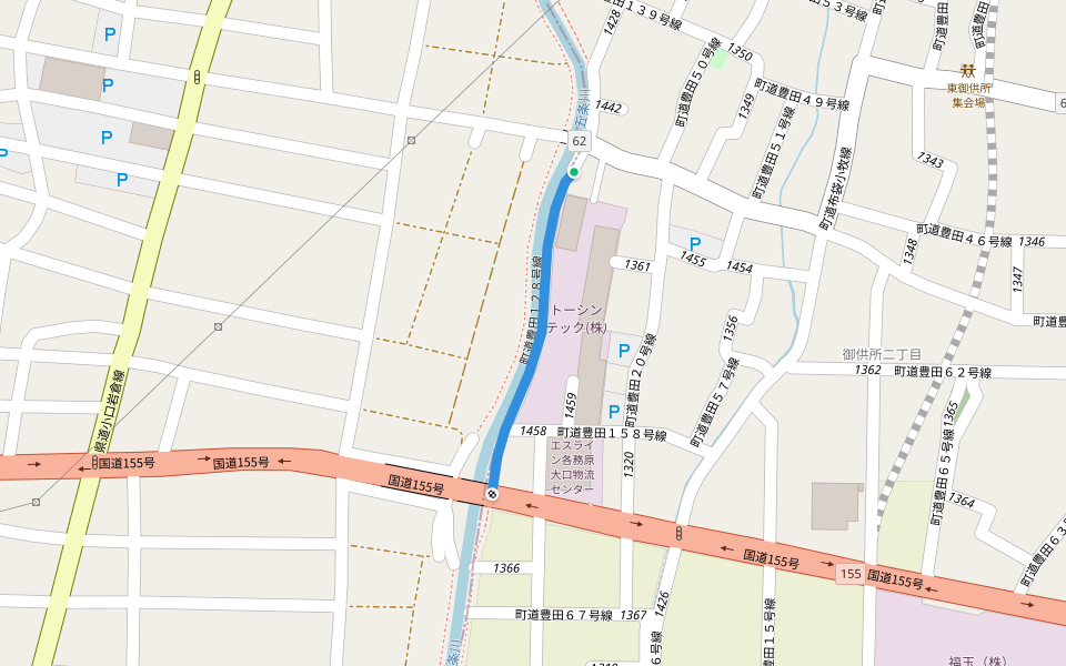 町道豊田128号線 walking route map in Oguchi